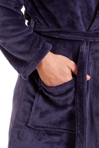 OLIVIA ROCCO Hooded Plush Flannel Bathrobe for Men, Ultra-Absorbing Soft Fleece Dressing Gown, Home Spa Lounge by Daisy Dreamer