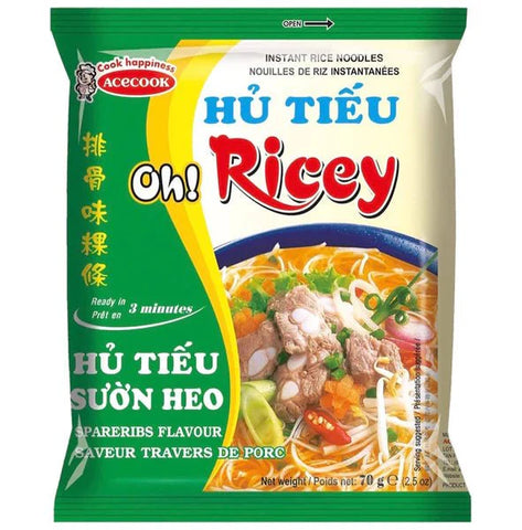 ACECOOK OH! RICEY Instant Rice Noodles Spareribs Flavour 70g