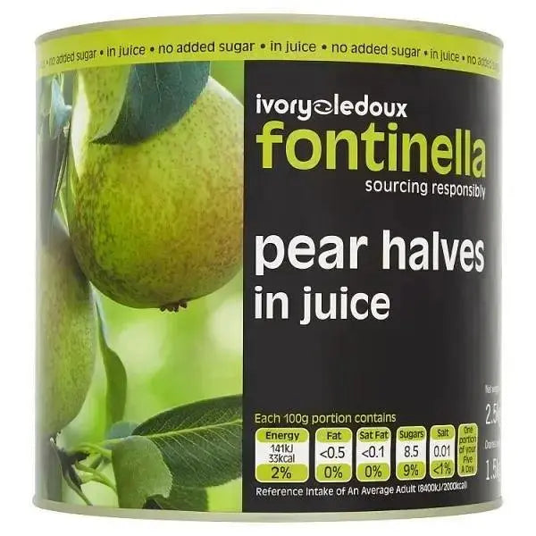 Ivory Ledoux Fontinella Pear Halves in Juice 2.5kg (Drained Weight 1.5kg)