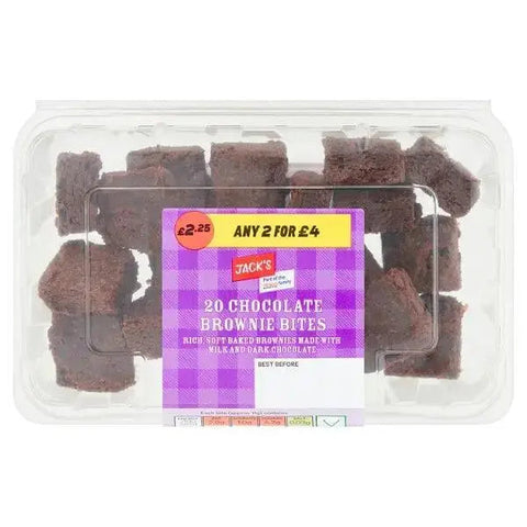 Jack's 20 Chocolate Brownie Bites (Case of 4)