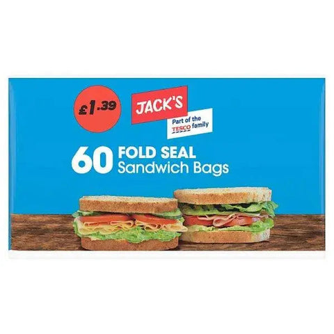 Jacks 60 Fold Seal Sandwich Bags - 60pk