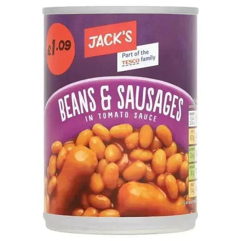 Jack's Beans & Sausages in Tomato Sauce 395g (Case of 6)