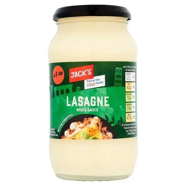 Jack's Lasagne White Sauce 440g Rich Flavor (Case of 6)