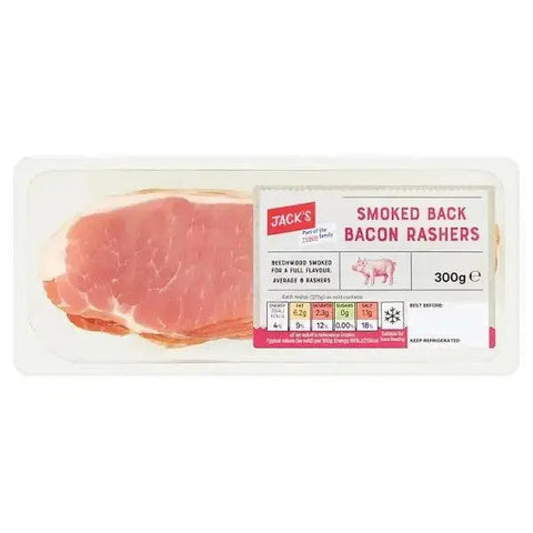 Jack's Smoked Back Bacon Rashers 300g