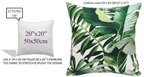 OLIVIA ROCCO Cushion Covers Jamil Green Waterproof 43x43 cm Reversible Breathable Indoor Outdoor Patio Garden Sofa Bed Chair Protection