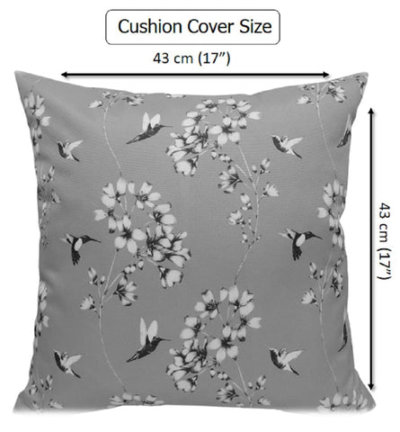 OLIVIA ROCCO Jardin Silver Waterproof Cushion Covers 17x17 Inch Indoor Outdoor Weather-Resistant Patio Garden Balcony Decor