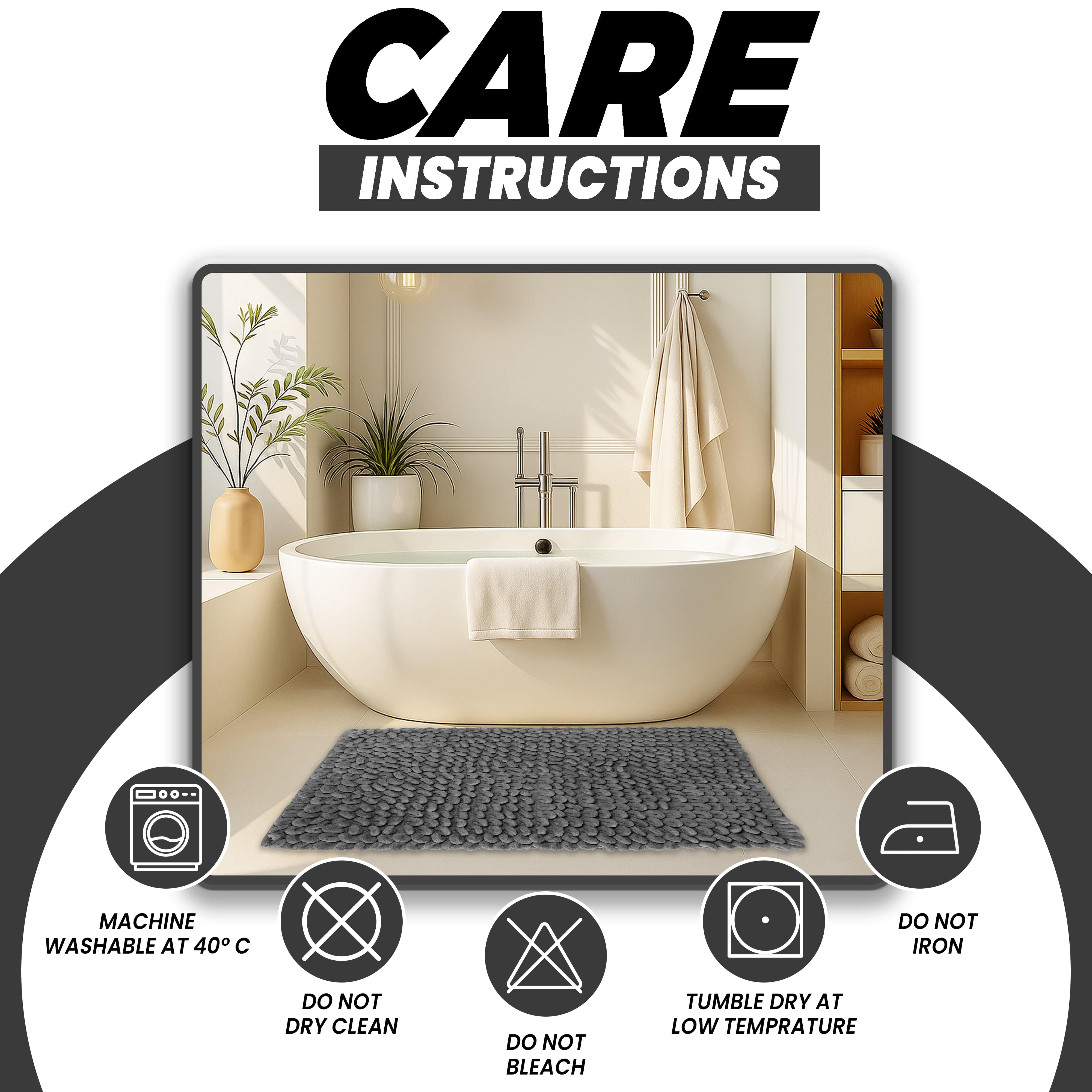 OLIVIA ROCCO Jumbo Loop Bath Mat Non Slip Water Absorbent Rug For Shower And Toilet Large Size Floor Mat Plush Loop Design