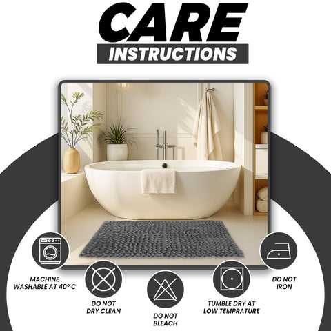 OLIVIA ROCCO Jumbo Loop Bath Mat Non Slip Water Absorbent Rug For Shower And Toilet Large Size Floor Mat Plush Loop Design