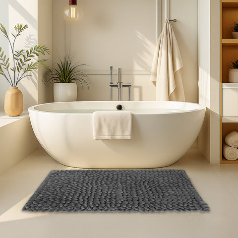 OLIVIA ROCCO Jumbo Loop Bath Mat Non Slip Water Absorbent Rug For Shower And Toilet Large Size Floor Mat Plush Loop Design