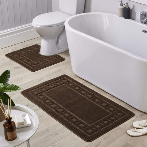 OLIVIA ROCCO Jumbo Miami Bath Mat Set Ultra Soft Non-Slip Ultra-Absorbent For Stylish Bathrooms In Multiple Colours Pedestal Included