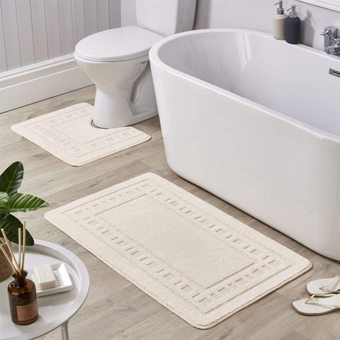 OLIVIA ROCCO Jumbo Miami Bath Mat Set Ultra Soft Non-Slip Ultra-Absorbent For Stylish Bathrooms In Multiple Colours Pedestal Included