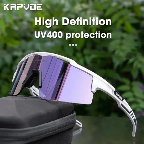 Kapvoe Cycling Sunglasses UV400 Cycling Glasses Polarized Built-in Myopia Frame Man Bicycle Eyewear Outdoor MTB Bike Goggles