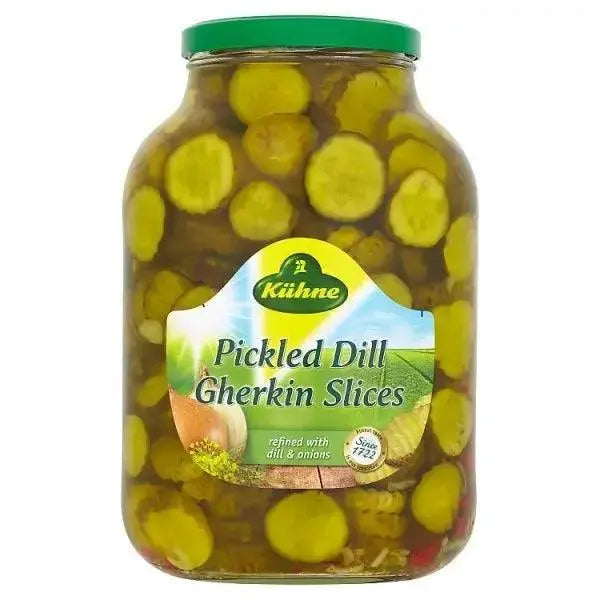 Kuhne Pickled Dill Gherkin Slices 2450g (Drained Weight 1320g)