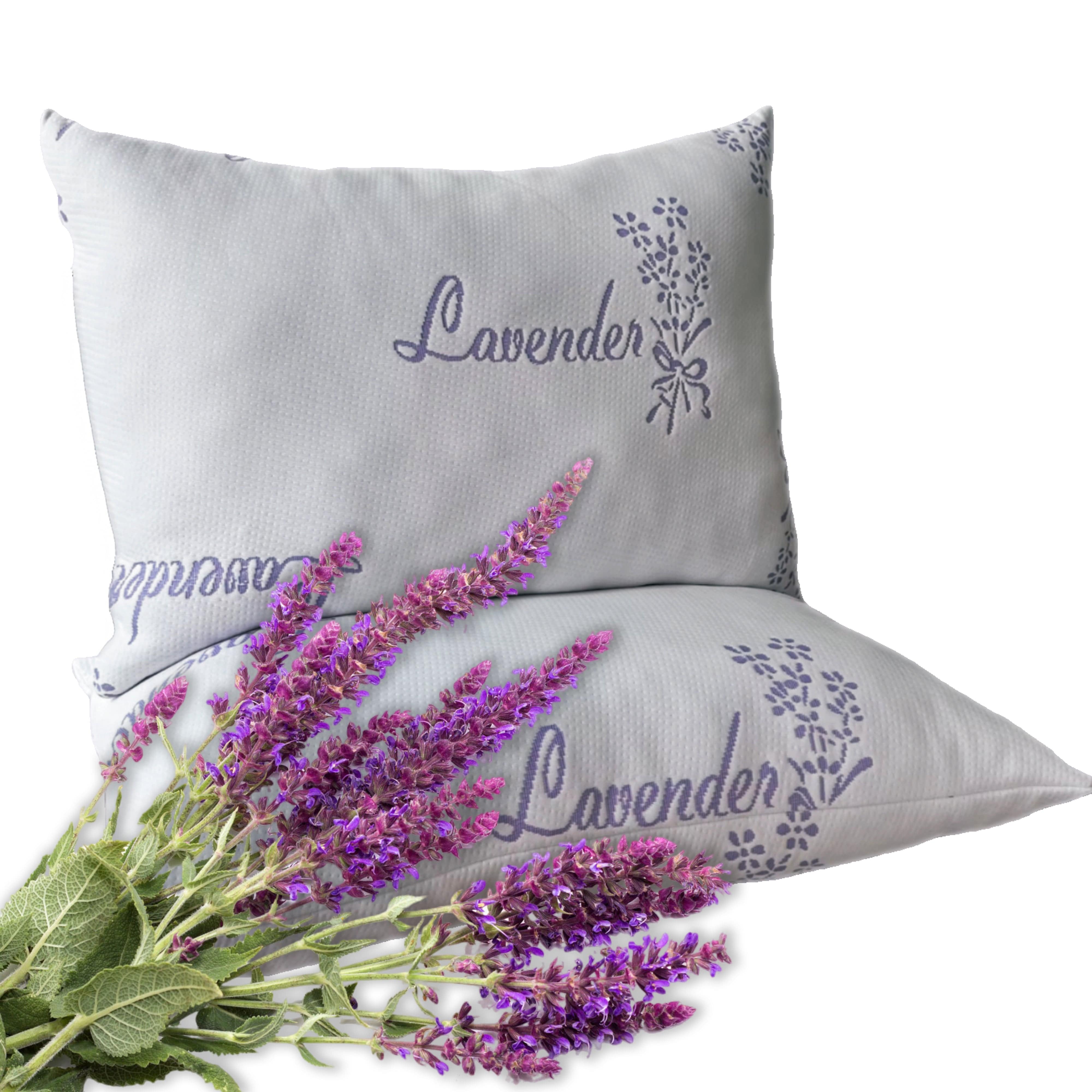 OLIVIA ROCCO Lavender Infused Microfibre Hotel Pillow Medium Support Hypoallergenic Side Sleeper Luxury Down Like Comfort