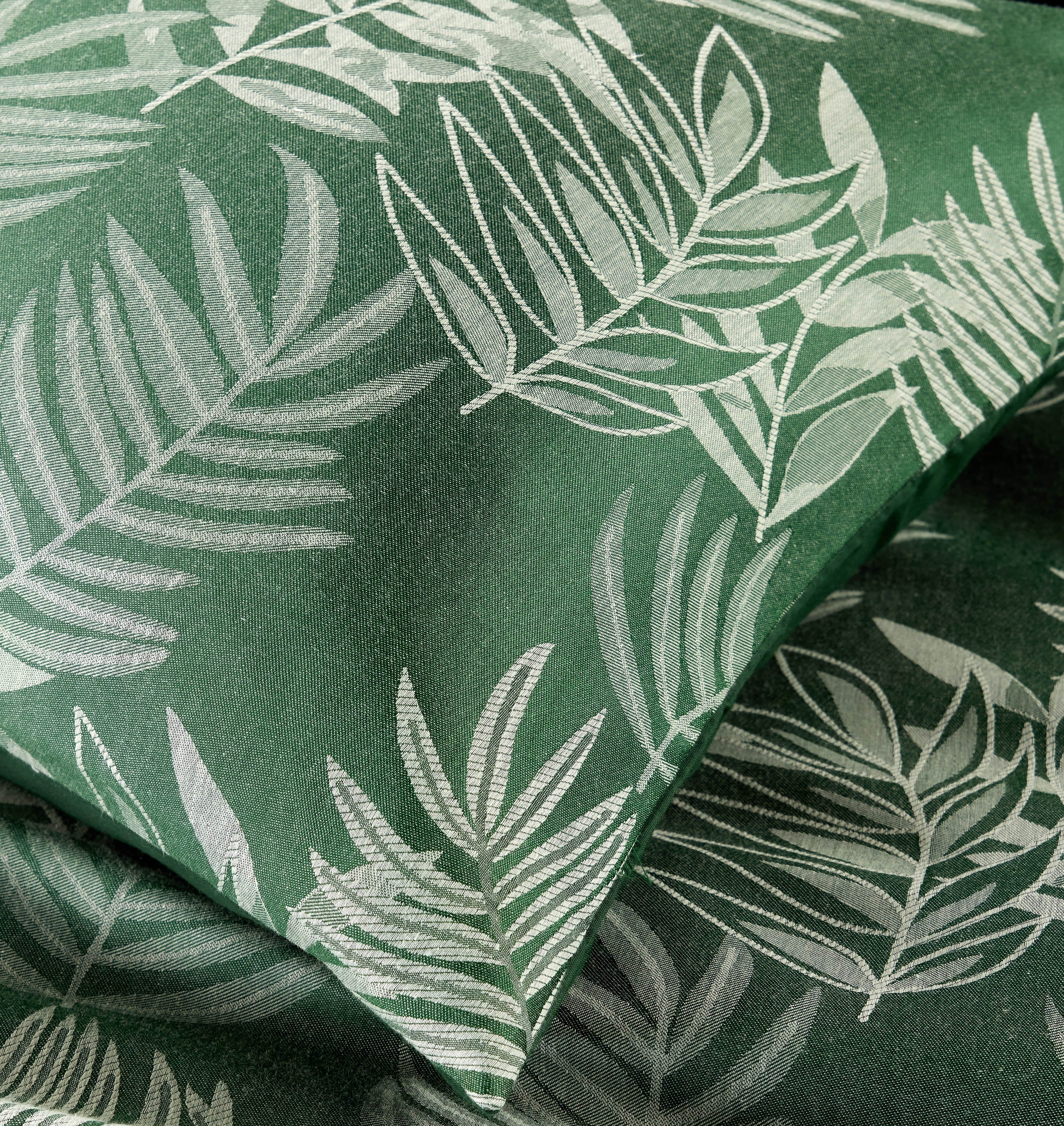 OLIVIA ROCCO Leaf Jacquard Reversible Duvet Cover Sets Grey And Pink Cotton Blend Eco Friendly Bedding In King Queen Double Single Sizes