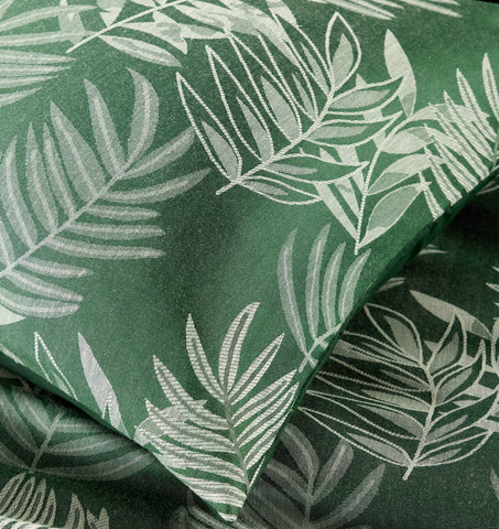 OLIVIA ROCCO Leaf Jacquard Reversible Duvet Cover Sets Grey And Pink Cotton Blend Eco Friendly Bedding In King Queen Double Single Sizes