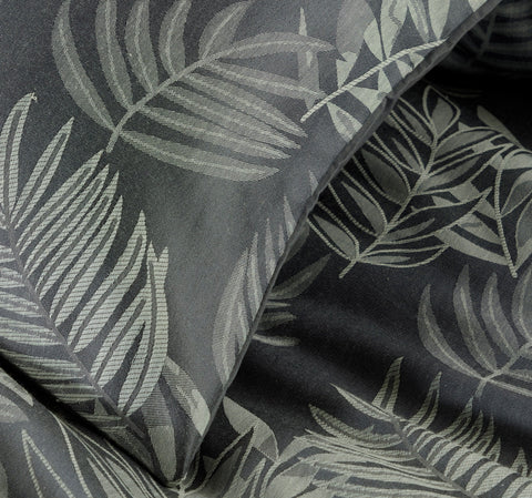 OLIVIA ROCCO Leaf Jacquard Reversible Duvet Cover Sets Grey And Pink Cotton Blend Eco Friendly Bedding In King Queen Double Single Sizes