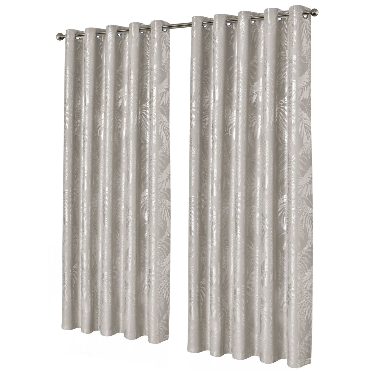 OLIVIA ROCCO Leaf Natural Sparkle Blackout Curtains Super Soft Thermal Insulated Eyelet Drapes 2 Panels For Living Room And Bedroom