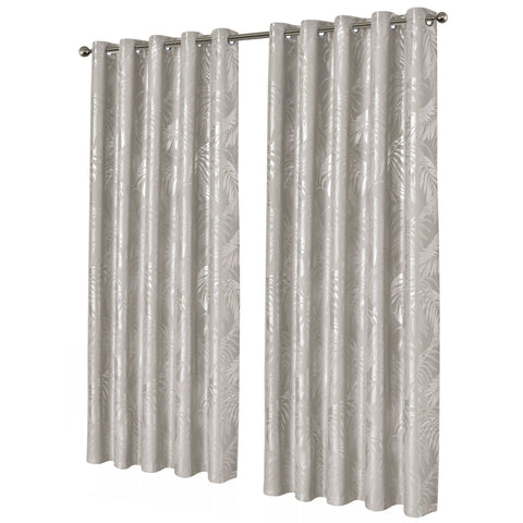 OLIVIA ROCCO Leaf Natural Sparkle Blackout Curtains Super Soft Thermal Insulated Eyelet Drapes 2 Panels For Living Room And Bedroom