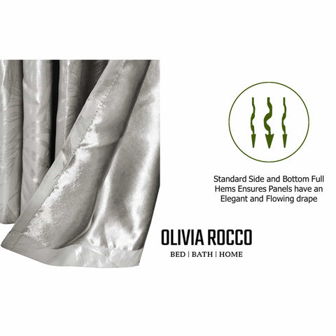OLIVIA ROCCO Leaf Natural Sparkle Blackout Curtains Super Soft Thermal Insulated Eyelet Drapes 2 Panels For Living Room And Bedroom
