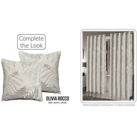 OLIVIA ROCCO Leaf Sparkle Cushion Covers 2 Pack Leaf Natural Modern Decorative Throw Pillow Cases For Sofa Or Bed With Subtle Sparkle Pattern
