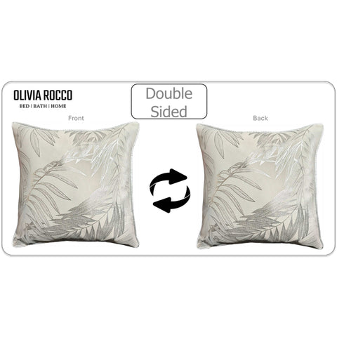 OLIVIA ROCCO Leaf Sparkle Cushion Covers 2 Pack Leaf Natural Modern Decorative Throw Pillow Cases For Sofa Or Bed With Subtle Sparkle Pattern