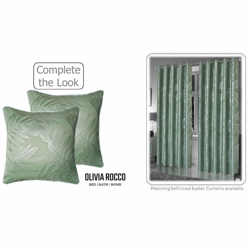 OLIVIA ROCCO Leaf Sparkle 2 Pack Cushion Covers Leaf Sage Green Modern Decorative Throw Pillow Cases for Sofa or Bed Set