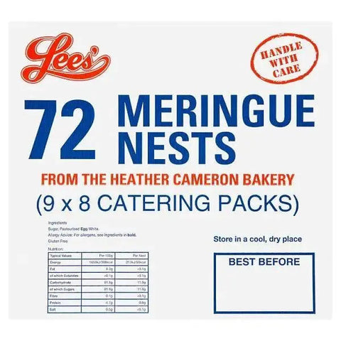 Lees' 72 Meringue Nests Catering Packs (Case of 1)