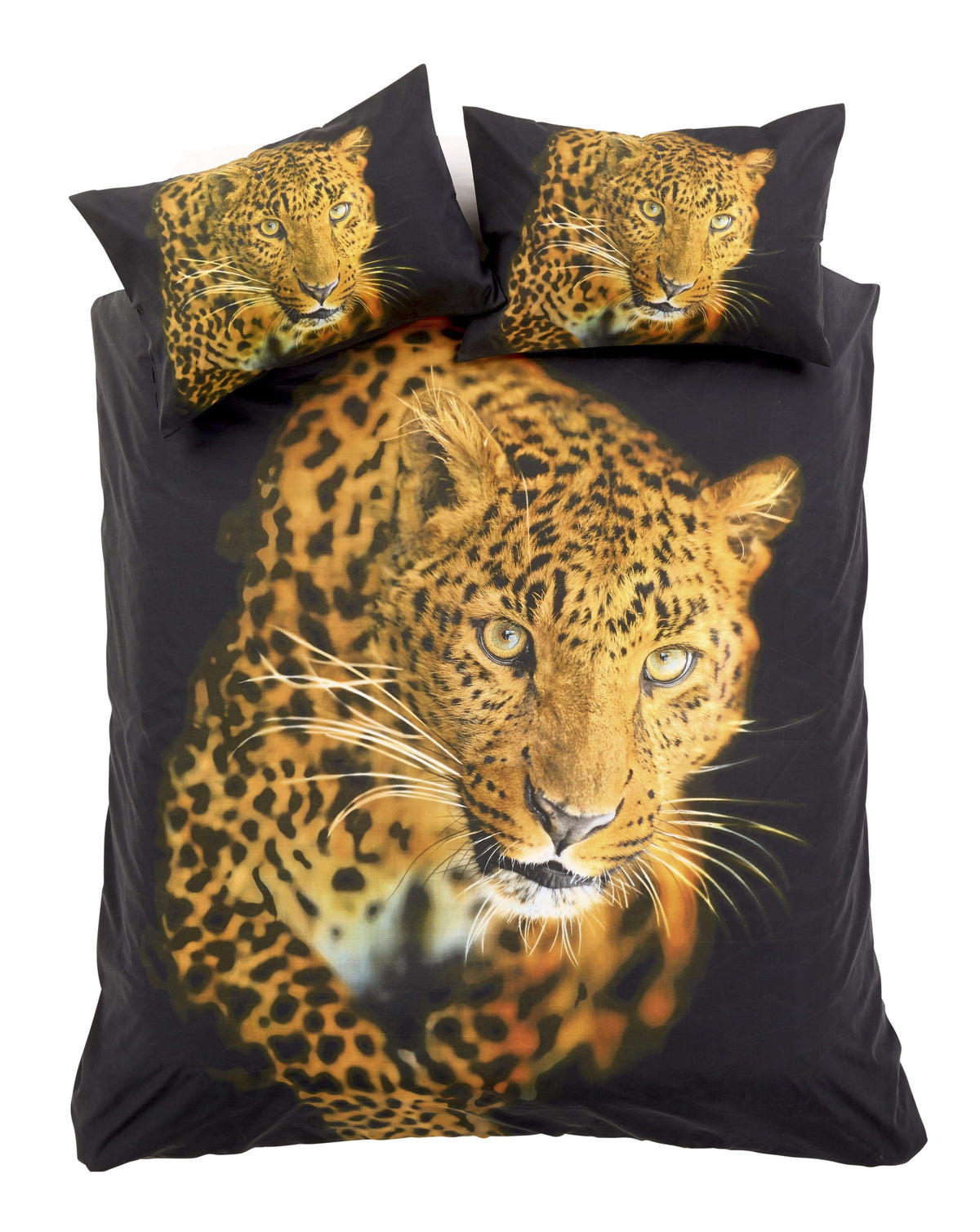 OLIVIA ROCCO Leopard Print 3D Photo Panel Duvet Set Cotton Rich OEKO-TEX Designed In England For Single Double King Sizes