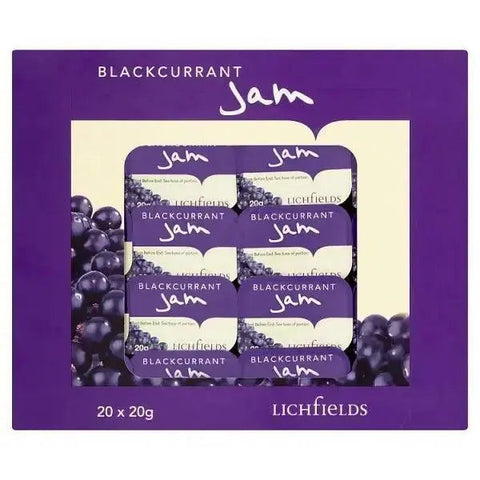 Lichfields Blackcurrant Jam Individual Portions 20 x 20g