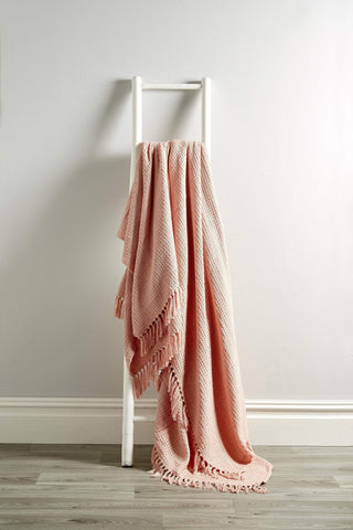 OLIVIA ROCCO Lisbon Pure Indian Cotton Handwoven Honeycomb Throw Blanket Lightweight Soft Cover For Sofa Bed Or Living Room 10 Colours And Sizes