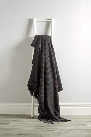 OLIVIA ROCCO Lisbon Pure Indian Cotton Handwoven Honeycomb Throw Blanket Lightweight Soft Cover For Sofa Bed Or Living Room 10 Colours And Sizes