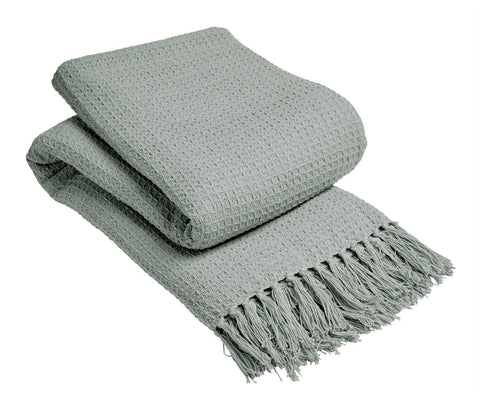 OLIVIA ROCCO Lisbon Pure Indian Cotton Handwoven Honeycomb Throw Blanket Lightweight Soft Cover For Sofa Bed Or Living Room 10 Colours And Sizes