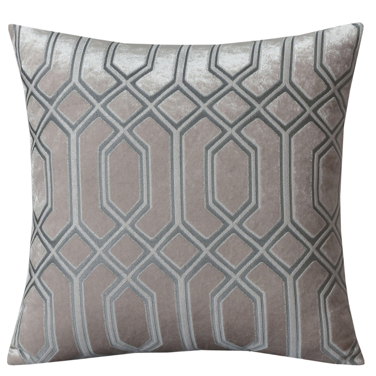 OLIVIA ROCCO Luxe Geo Velvet Cushion Covers 2 Pack Champagne Geometric Decorative Cushions For Sofa Bed And Living Room Set