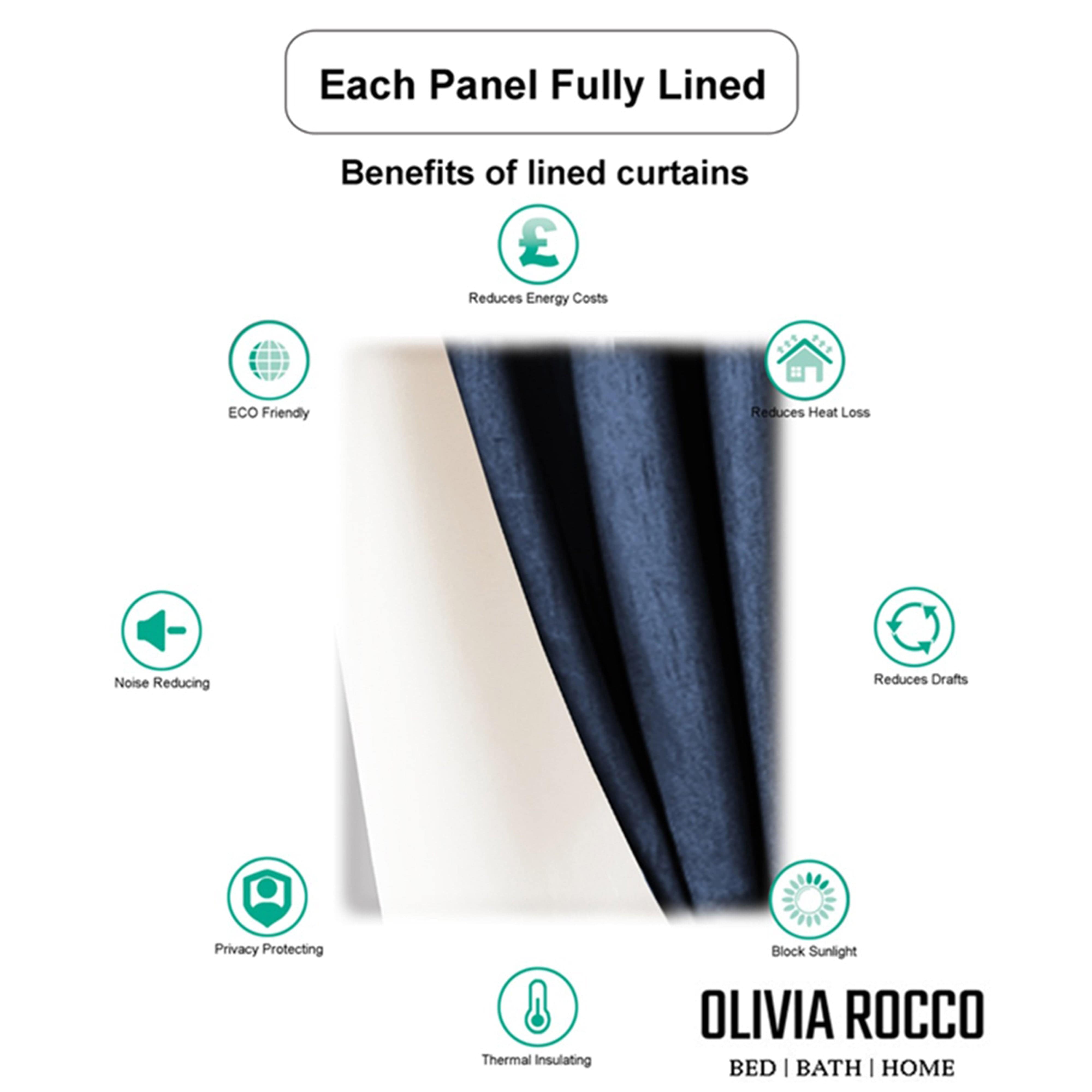 OLIVIA ROCCO Luxe Geo Velvet Eyelet Curtains Teal Thermal Insulated Soundproof Light Blocking Drapes for Bedroom and Lounge