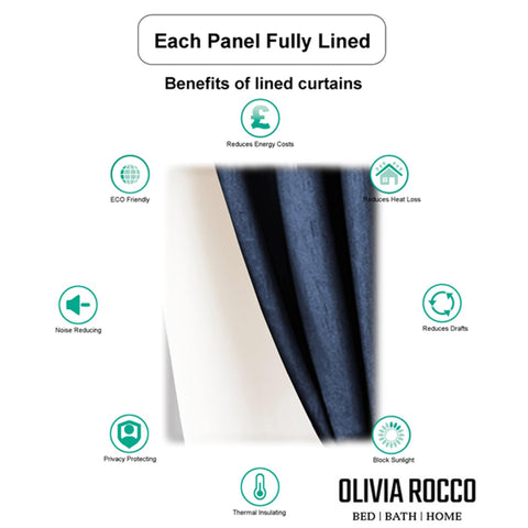 OLIVIA ROCCO Luxe Geo Velvet Eyelet Curtains Teal Thermal Insulated Soundproof Light Blocking Drapes for Bedroom and Lounge