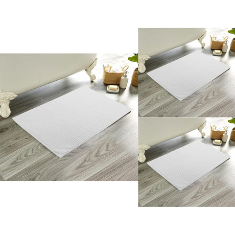 OLIVIA ROCCO Pack Of 3 Luxe Ultra-Soft Deep Cotton Pile Bathmats Eco-Friendly Absorbent Quick-Drying Premium Cotton Rug For Bathroom Decor