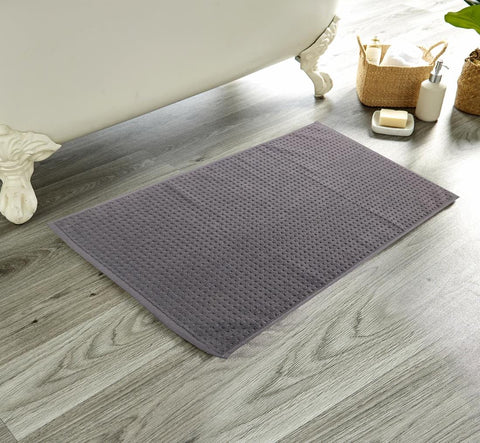 OLIVIA ROCCO Luxe Deep Cotton Pile Bath Mats Handcrafted Eco Friendly Absorbent Quick Drying Premium Cotton Rug For Bathroom Decor