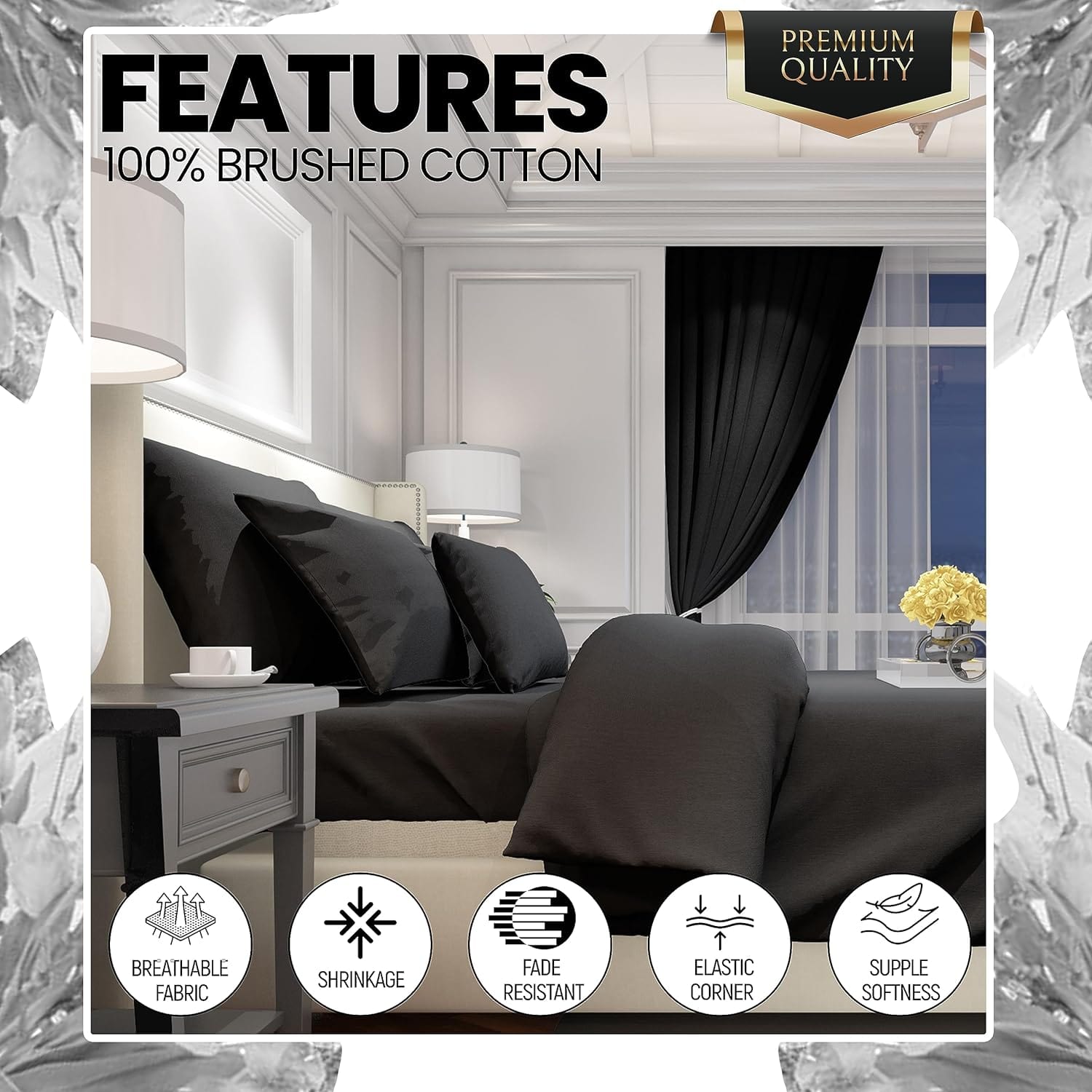 OLIVIA ROCCO Flannelette Brushed Cotton Easycare Fitted Sheets With Elastic Fit Design In Multiple Sizes For All Beds