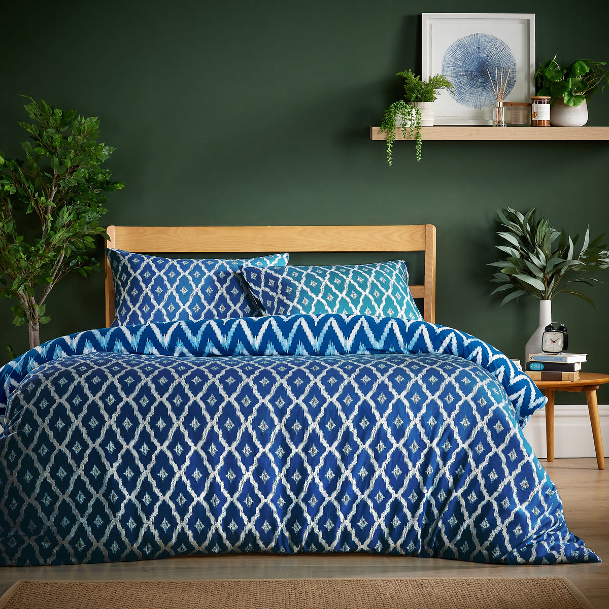OLIVIA ROCCO Duvet Cover Set With Pillowcases Madeira Sapphire Super Soft Flannel Warm Cozy Quilt Bedding Multiple Sizes England Designed