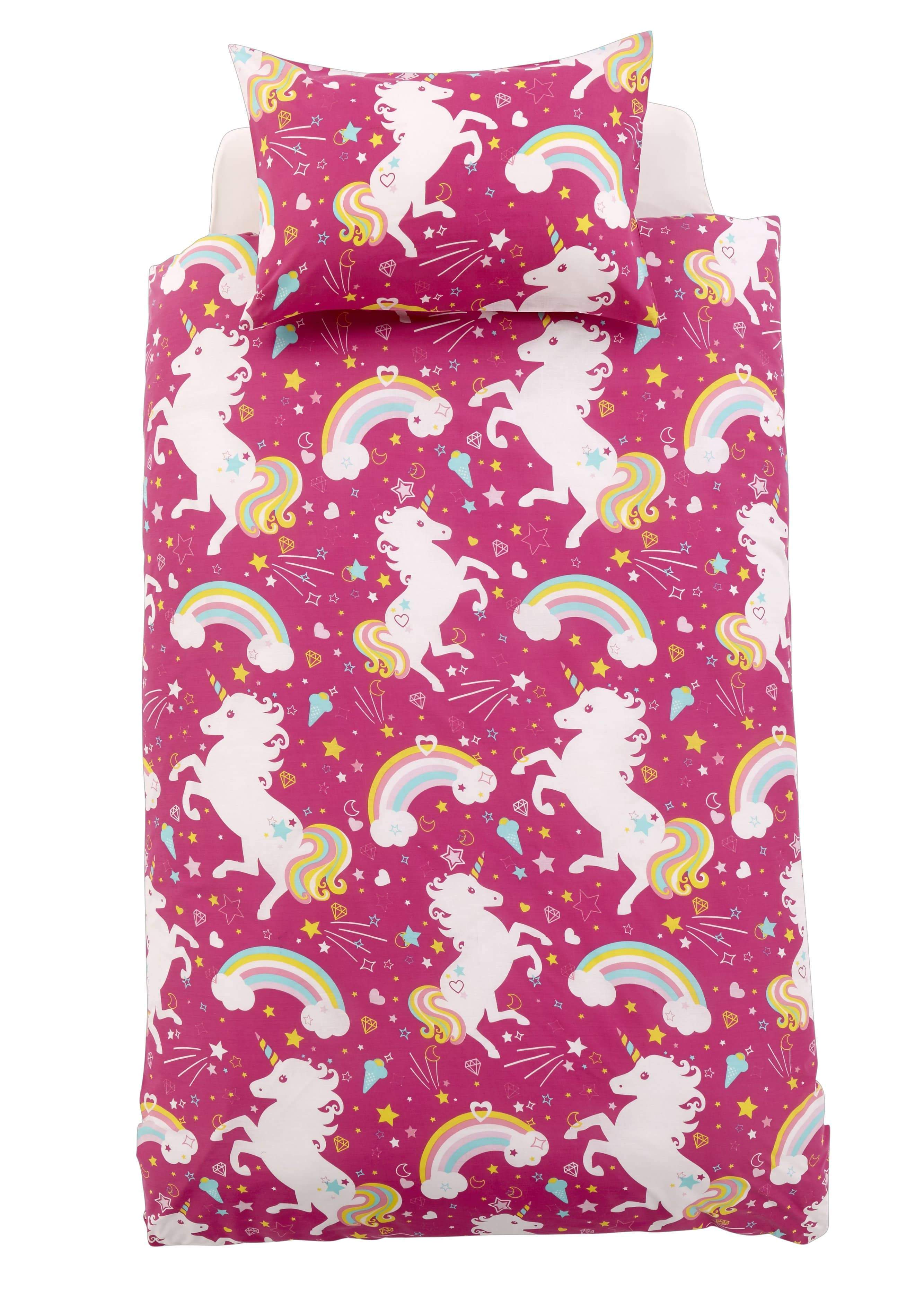 OLIVIA ROCCO Unicorn Duvet Cover Set For Kids Cotton-Rich OEKO-TEX Certified Whimsical Fairytale Bedding Single or Double