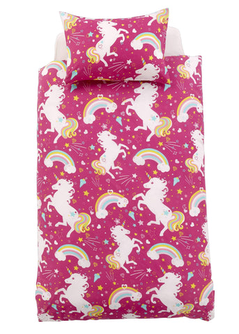 OLIVIA ROCCO Unicorn Duvet Cover Set For Kids Cotton-Rich OEKO-TEX Certified Whimsical Fairytale Bedding Single or Double