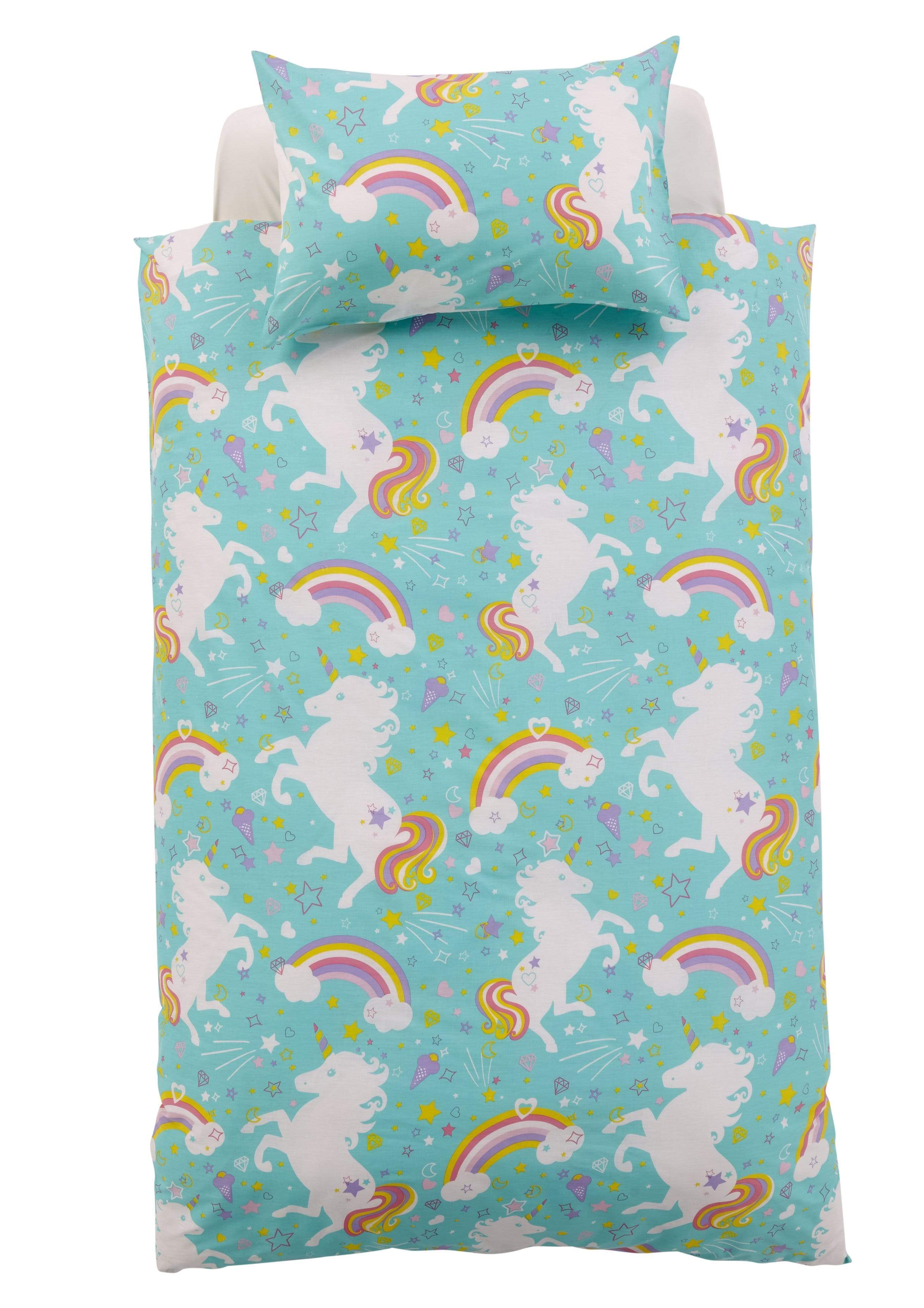 OLIVIA ROCCO Unicorn Duvet Cover Set For Kids Cotton-Rich OEKO-TEX Certified Whimsical Fairytale Bedding Single or Double