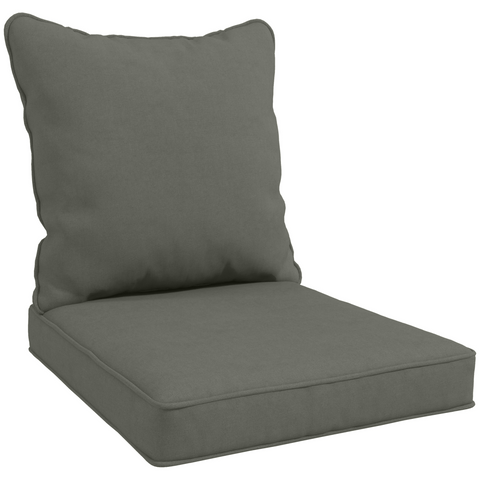 Outsunny One-piece Outdoor Back and Seat Cushion for Garden, Charcoal Grey