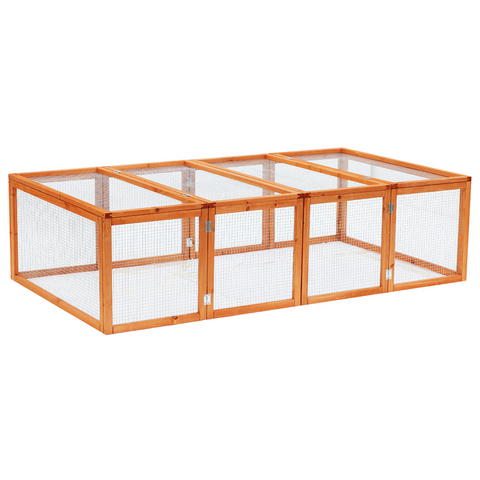 New Rabbit Hutch Cage with Run and Play Space Mesh Wire Safety for Outdoor