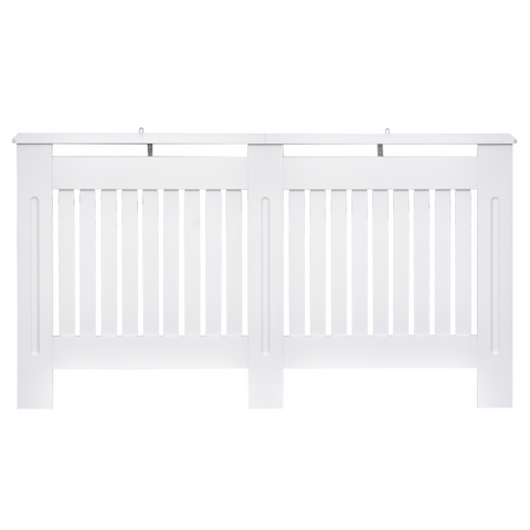 HOMCOM Radiator Cover Painted Slatted MDF Cabinet Lined Grill 152x19x81cm