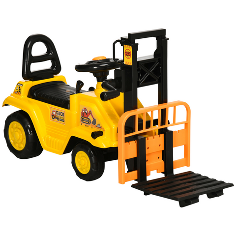 HOMCOM Kids Ride on Forklift Truck w/ Fork Tray, Under Seat Storage, Backrest