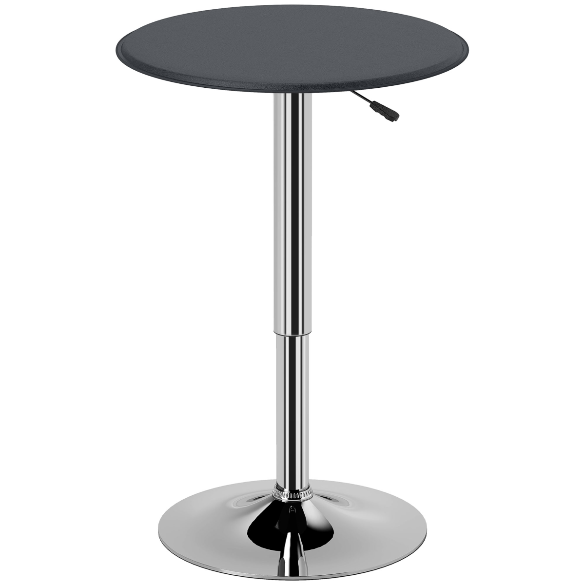 Chrome Steel Height Adjustable Round Bar Table Dinning Table Black