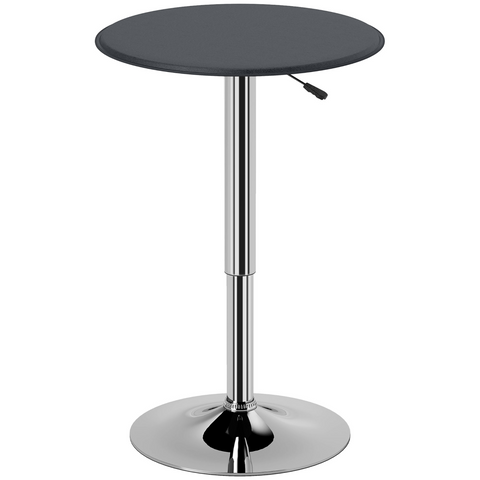 Chrome Steel Height Adjustable Round Bar Table Dinning Table Black