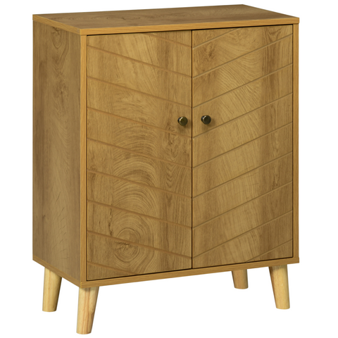 Storage Cabinet for Living Room Sideboard with Chevron Doors Natural